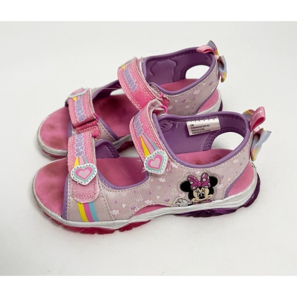 Harper Canyon Disney Minnie Mouse Light-Up Hook & Loop Active Sandals Girls 12